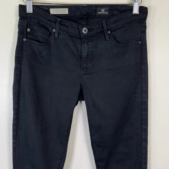 AG Adriano Goldschmied The Stevie Cuff Ankle Straight Petite Dark Wash Jeans - Picture 3 of 13